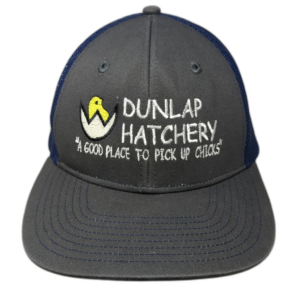 Port Authority Trucker Hat Gray Blue One Size Dunlap Hatchery Pick Up Chicks Hat